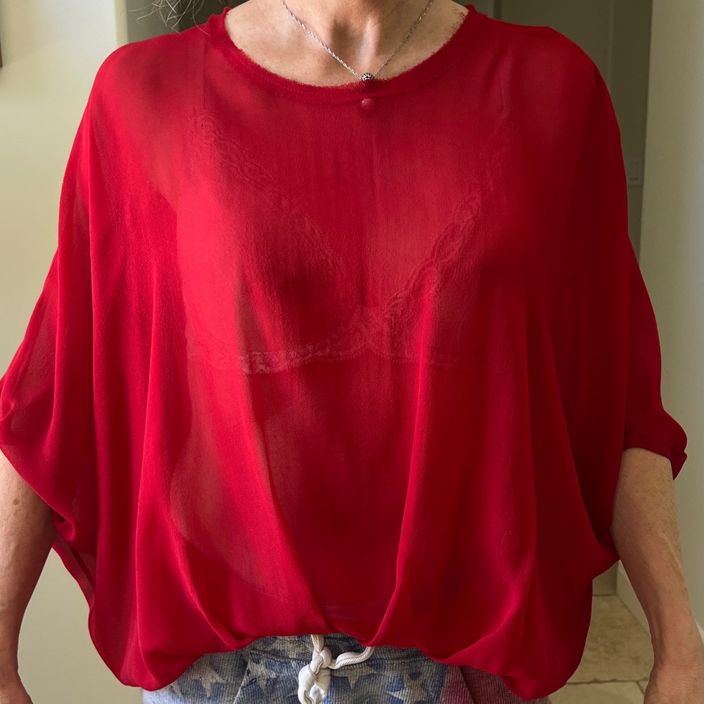 YOUNG BY YOYO YEUNG 3/4 sleeve Silk Blouse
